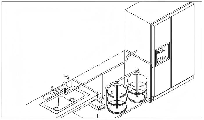 refrigerator with Dual inlet BW system