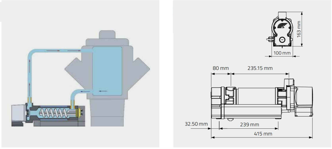 installation diagram and dimension for Topstart H3 Series Water Pump Forced Circulation Heater installation diagram and dimension for Topstart H3 Series Water Pump Forced Circulation Heater